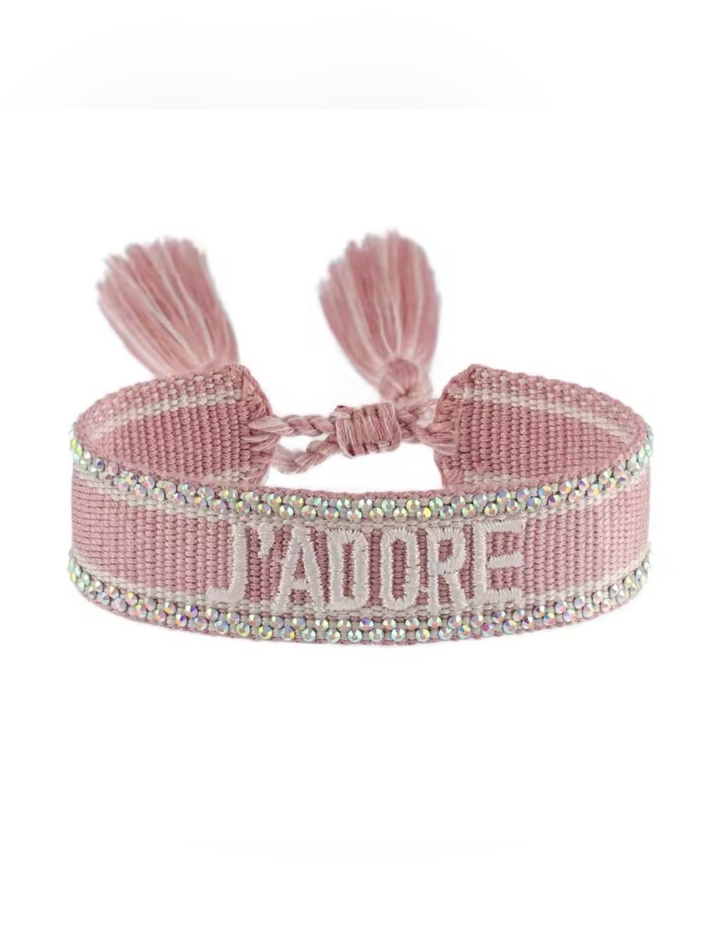💖 J’ADORE-Inspired Rhinestone Friendship Bracelet 💖